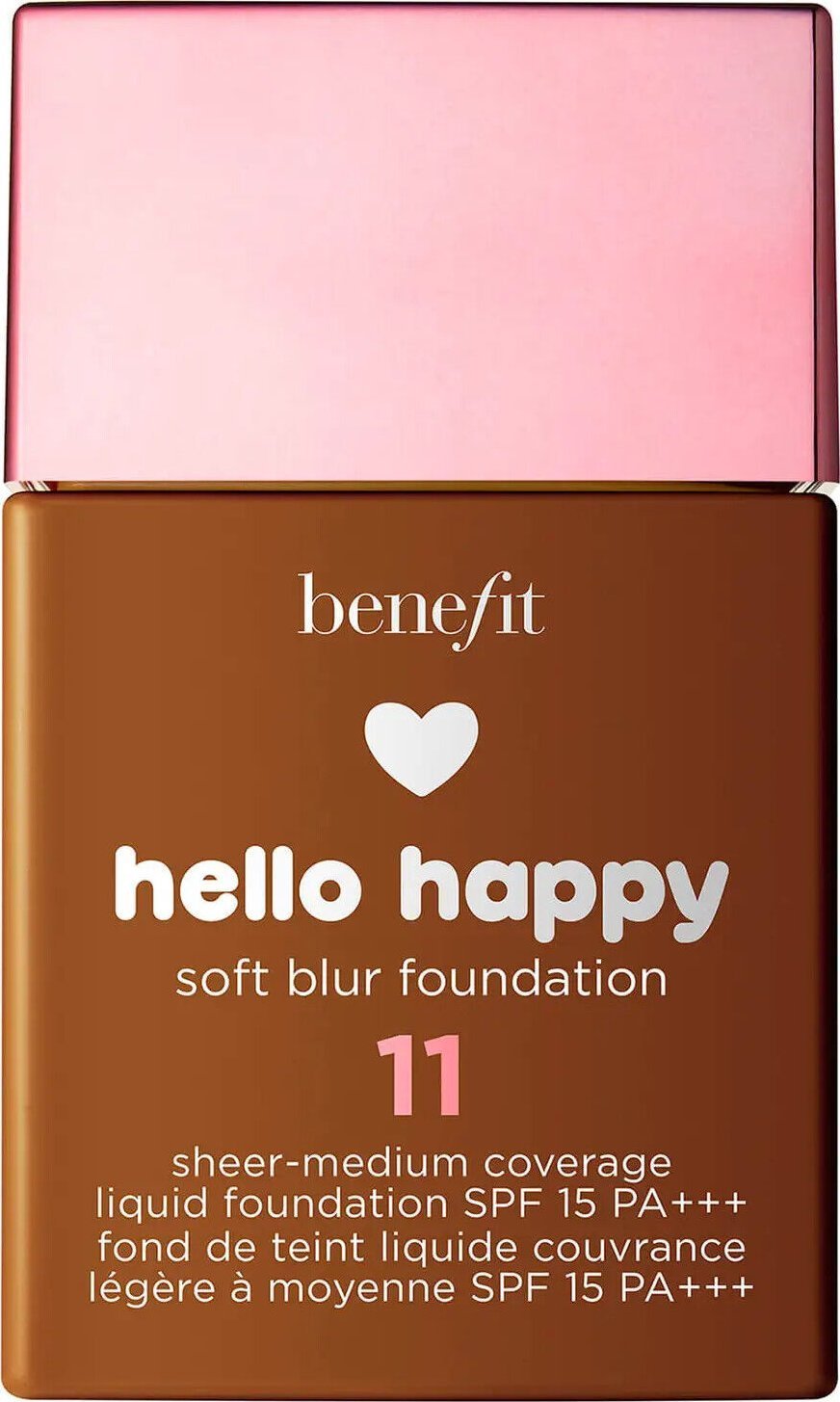 Benefit Benefit, Hello Happy Soft Blur, Matte Finish, Liquid Foundation, 11, Dark Neutral, SPF 15, 30 ml For Women