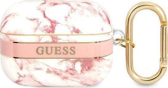 Guess Etui ochronne Marble Strap Collection do AirPods Pro różowe