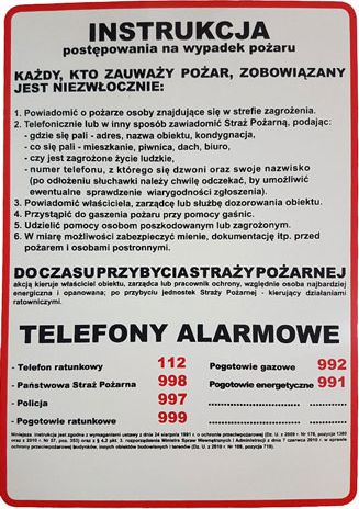 Mój dom Instrukcja 1 Bhp Postępowania Na Wypadek Pożaru