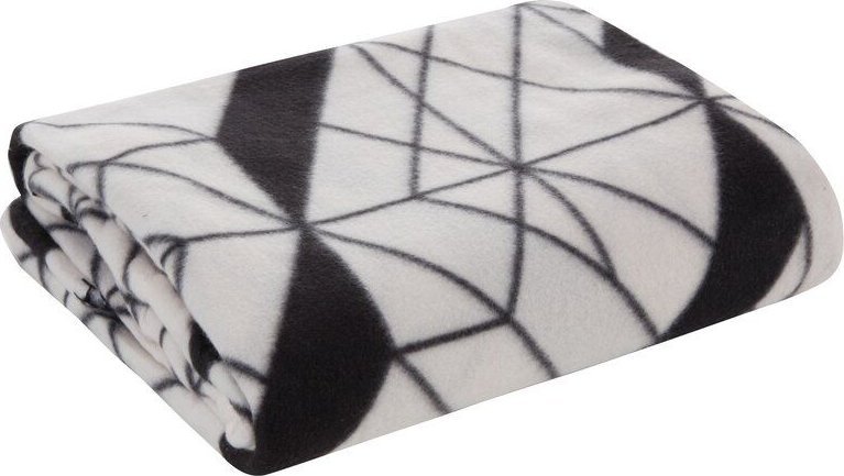 Design 91 Miękki koc dwustrony z nadrukiem GEO 150X200 czarno-biały