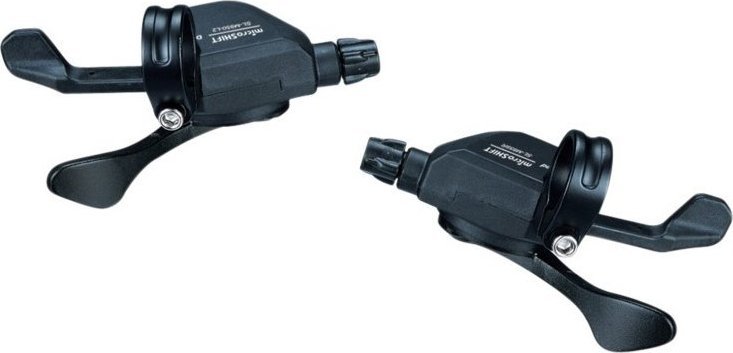 Microshift Manetki MICROSHIFT MARVO, Para, 9.rzędowe(2/3x9), Kompatybilne z Shimano, Xpress Trigger, Bez Wskaźnika Przełożeń (NEW)