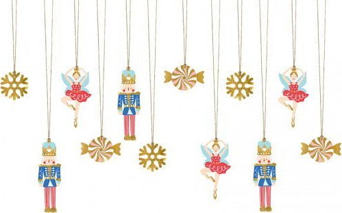 Party Deco Zawieszki do prezentów Dziadek do orzechów, mix one size