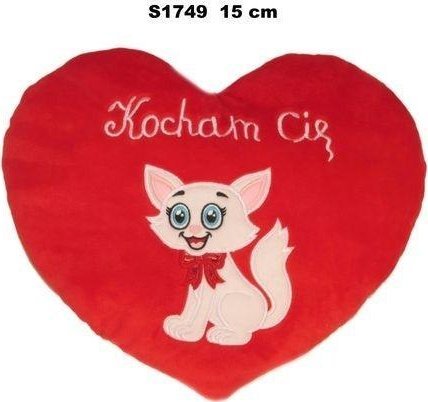 Poduszka Serce kotek 15cm