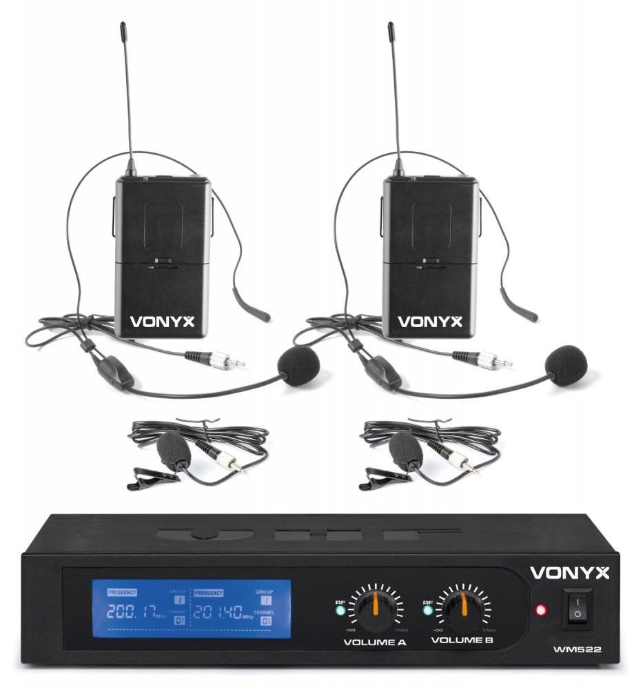 Zestaw mikrofonów nagłownych VHF Vonyx WM522B one size