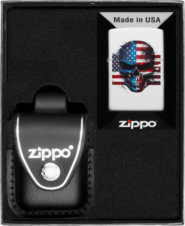Zestaw ZIPPO Zapalniczka SKULL FLAG DESIGN Prezentowy No3
