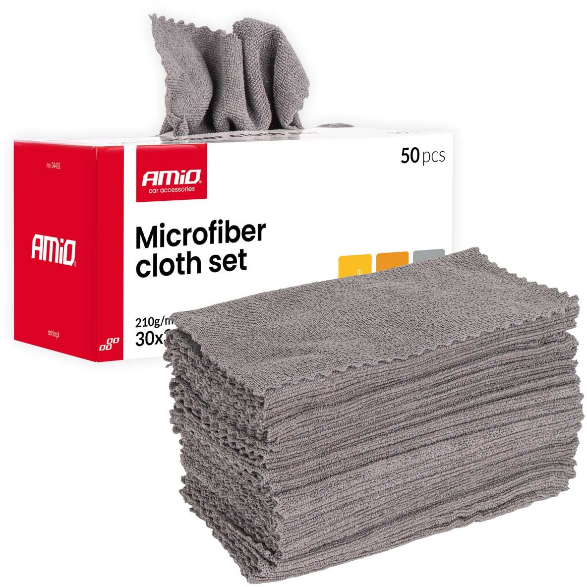 Zestaw ściereczek z mikrofibry 50szt. 210gsm 30x30cm amio-04492