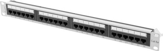 Lanberg Patch panel 1U 19" 24x RJ-45 kat.6A Szary (PPUA-1024-S)