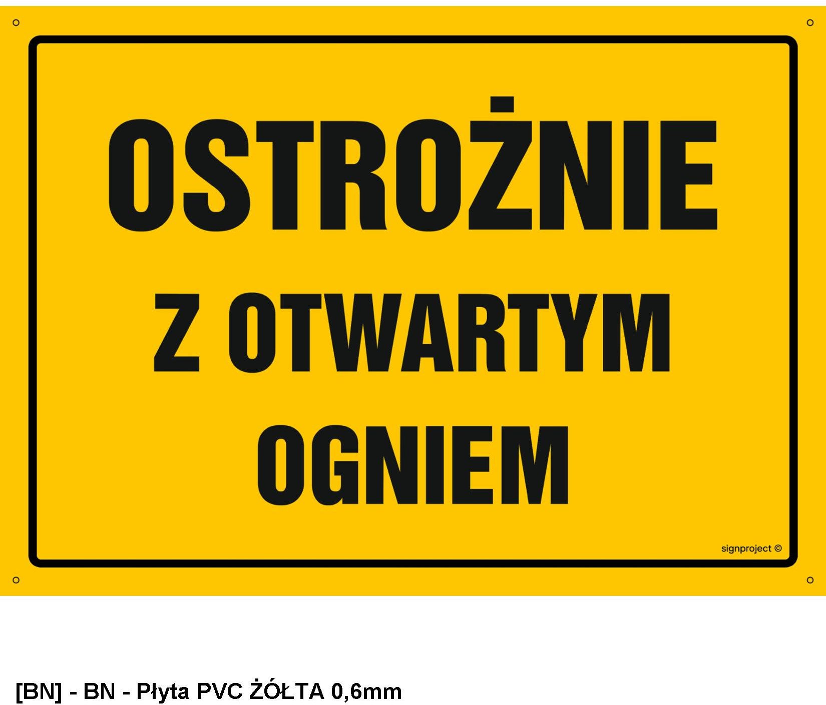 TD Systems OA140 - Ostrożnie z otwartym ogniem 800x570