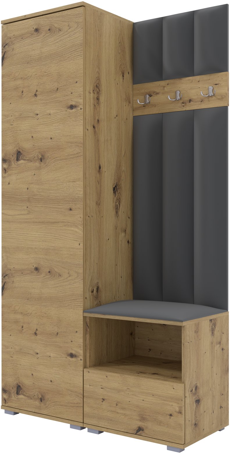 Tapicerowana garderoba Nela I LUX w kolorze dąb artisan i tkaninie Trinity 15