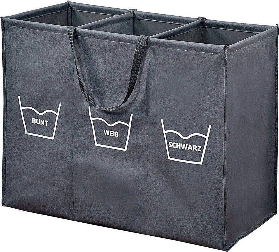 Kosz na pranie Kesper Składany kosz na pranie w kolorze szarym z przegródkami, duży kosz na pranie, kosz na pranie materiałowy, kosz łazienkowy, Kespe