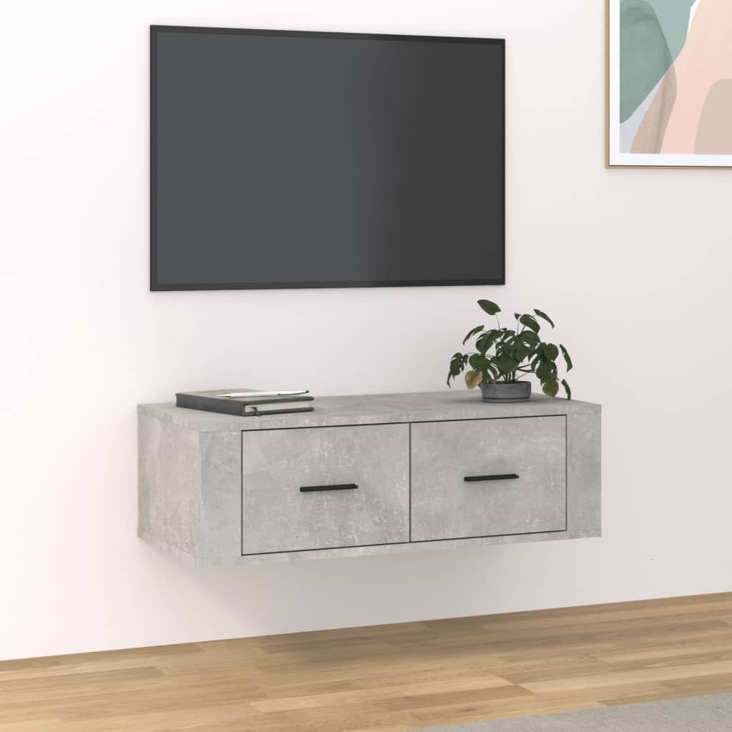 vidaXL vidaXL Wisząca szafka TV, szarość betonu, 80x36x25 cm
