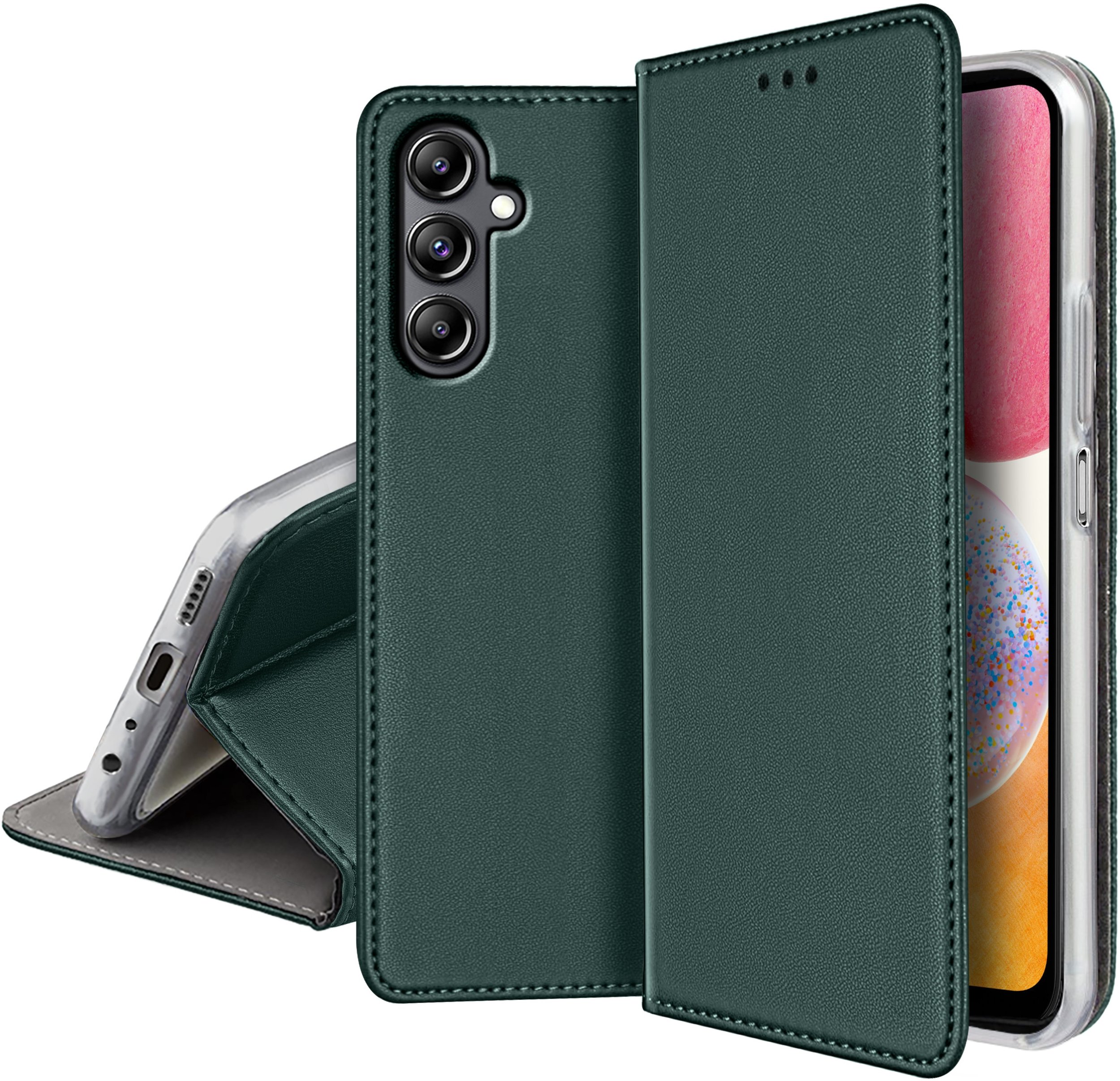 ETUI SKÓRZANE do SAMSUNG GALAXY A25 5G MAGNETYCZNE BOOK CASE TOKRA SZKŁO 9H