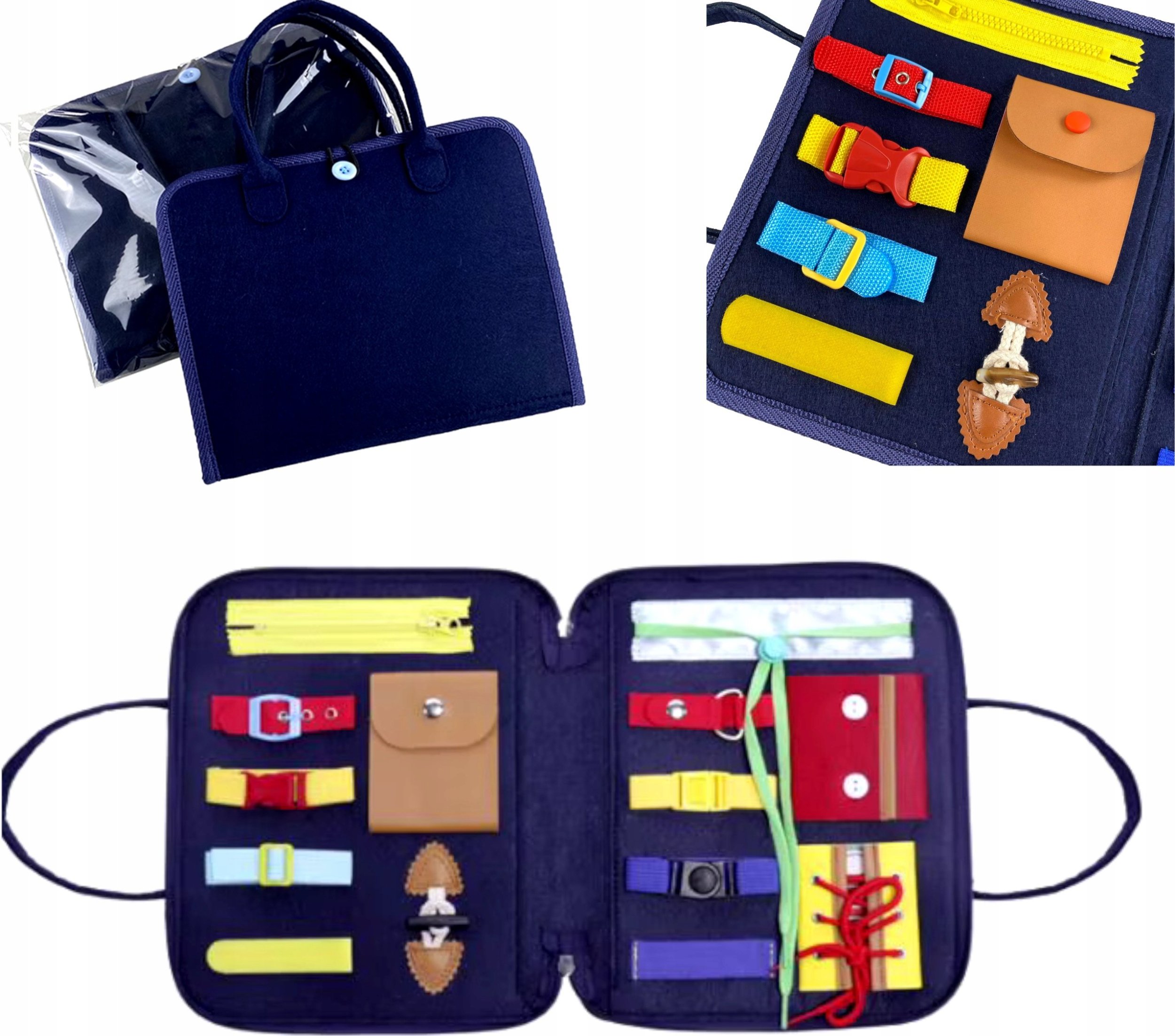 Tablica manipulacyjna książeczka filcowa edukacyjna składana F45N