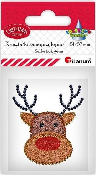 Kryształki samoprzylepne głowa renifera 51x57mm