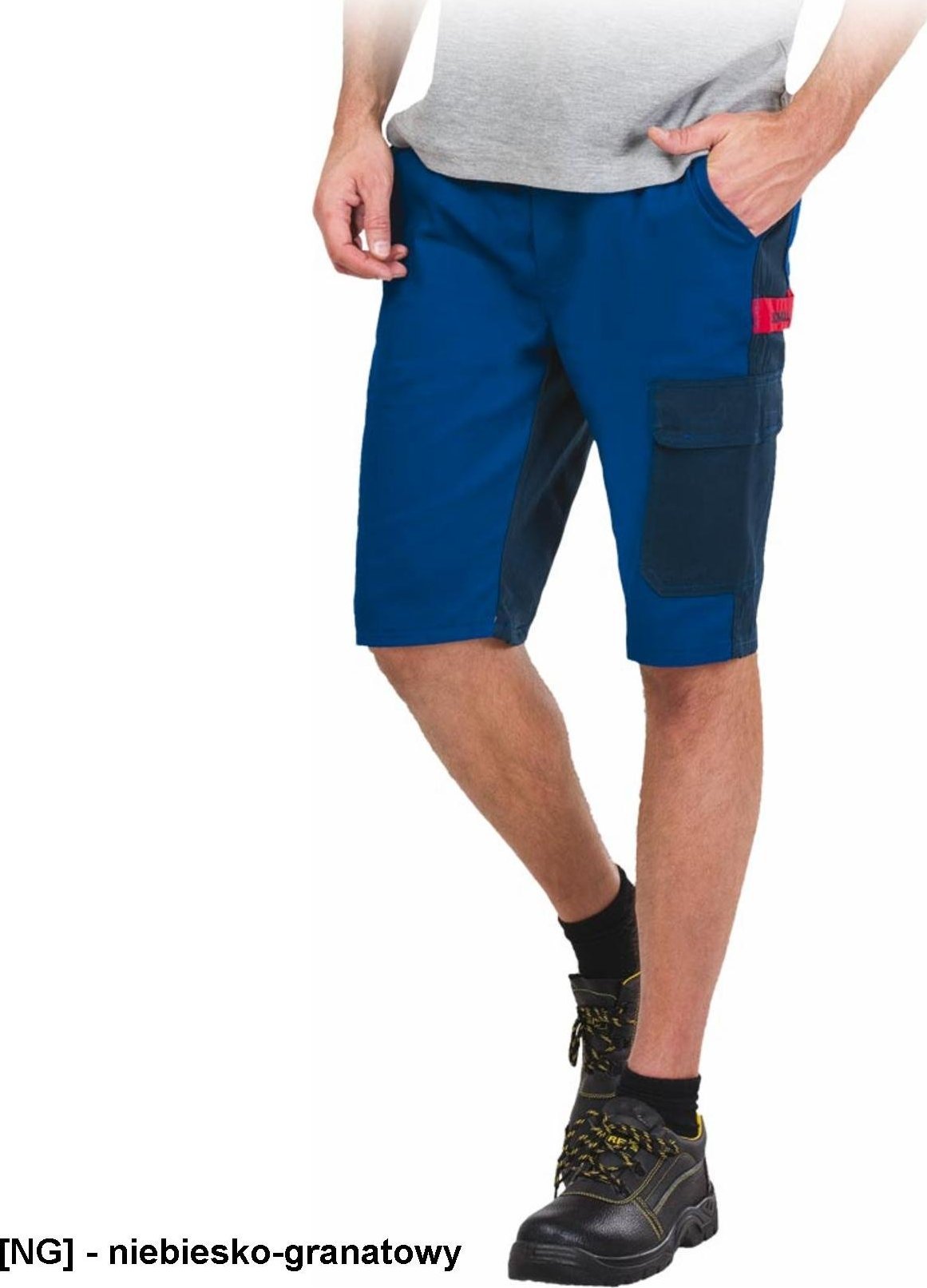 R.E.I.S. BOMULL-TS - krótkie spodnie ochronne do pasa, 100% bawełna, 6 kieszeni - niebiesko-granatowy XL