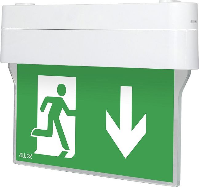 AWEX Oprawa awaryjna Arrow P LED 1W 3h dwuzadaniowa + PU31 PU41 biała (ARP/1W/CSA/X/WH)