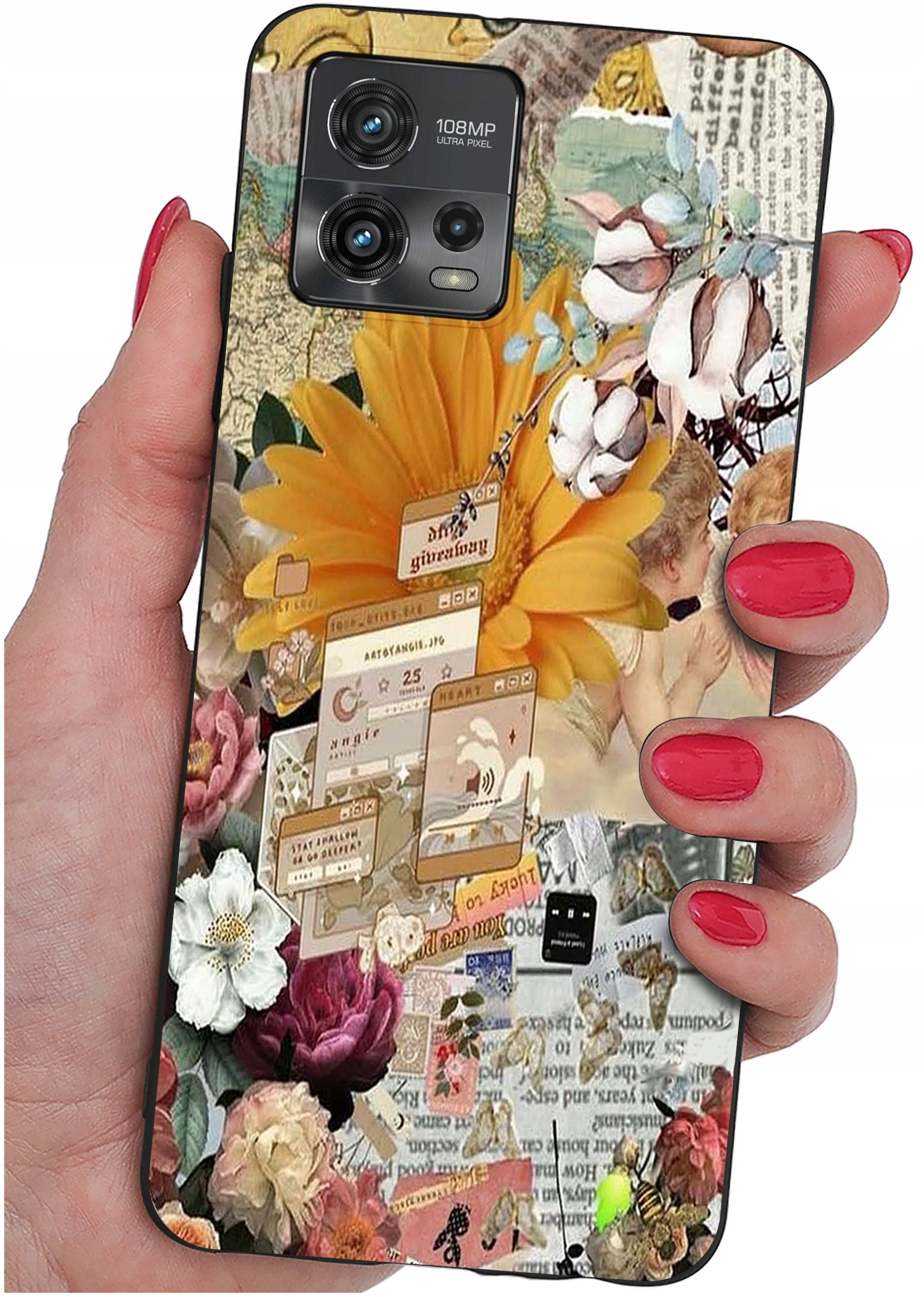 Etui do Motorola Moto G72 WZORY |SILIKONOWE MATT CASE + SZKŁO 9H