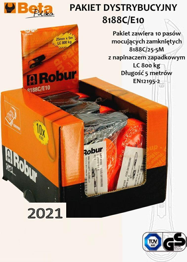Beta Tools BETA PAS MOCUJĄCY 750kg/5,0m/25mm EKSPOZYTOR /10szt BE8188C-E10