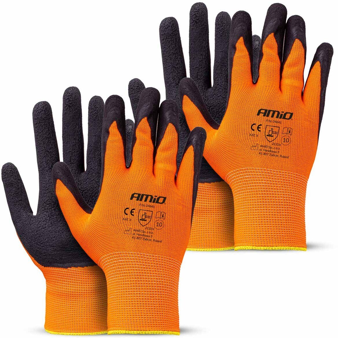 Rękawice ochronne poliestrowe powlekane pianą lateksową rozmiar 10 2132x 4szt. amio-04641