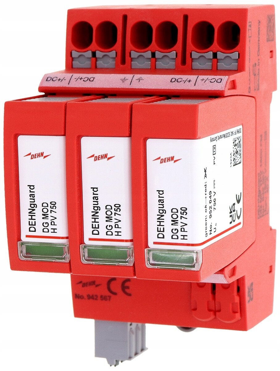 Ogranicznik przepięć Typ T2 15kA do instalacji PV do 1500 V Push-in DEHNguard MP YPV 1500 DEHNguard MP YPV 1500 FM 942567