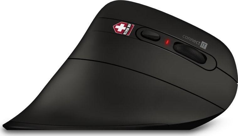 Mysz Connect IT CONNECT IT FOR HEALTH Verti TriMode ergonomická vertikální myš, bezdrátová, černá