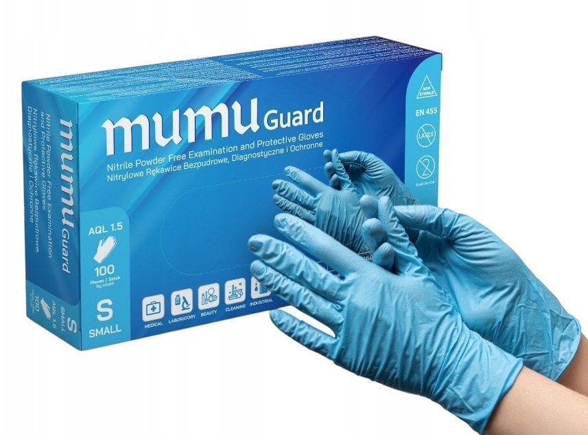 Rękawice Nitrylowe Niebieskie 100szt. Mumu Guard S..