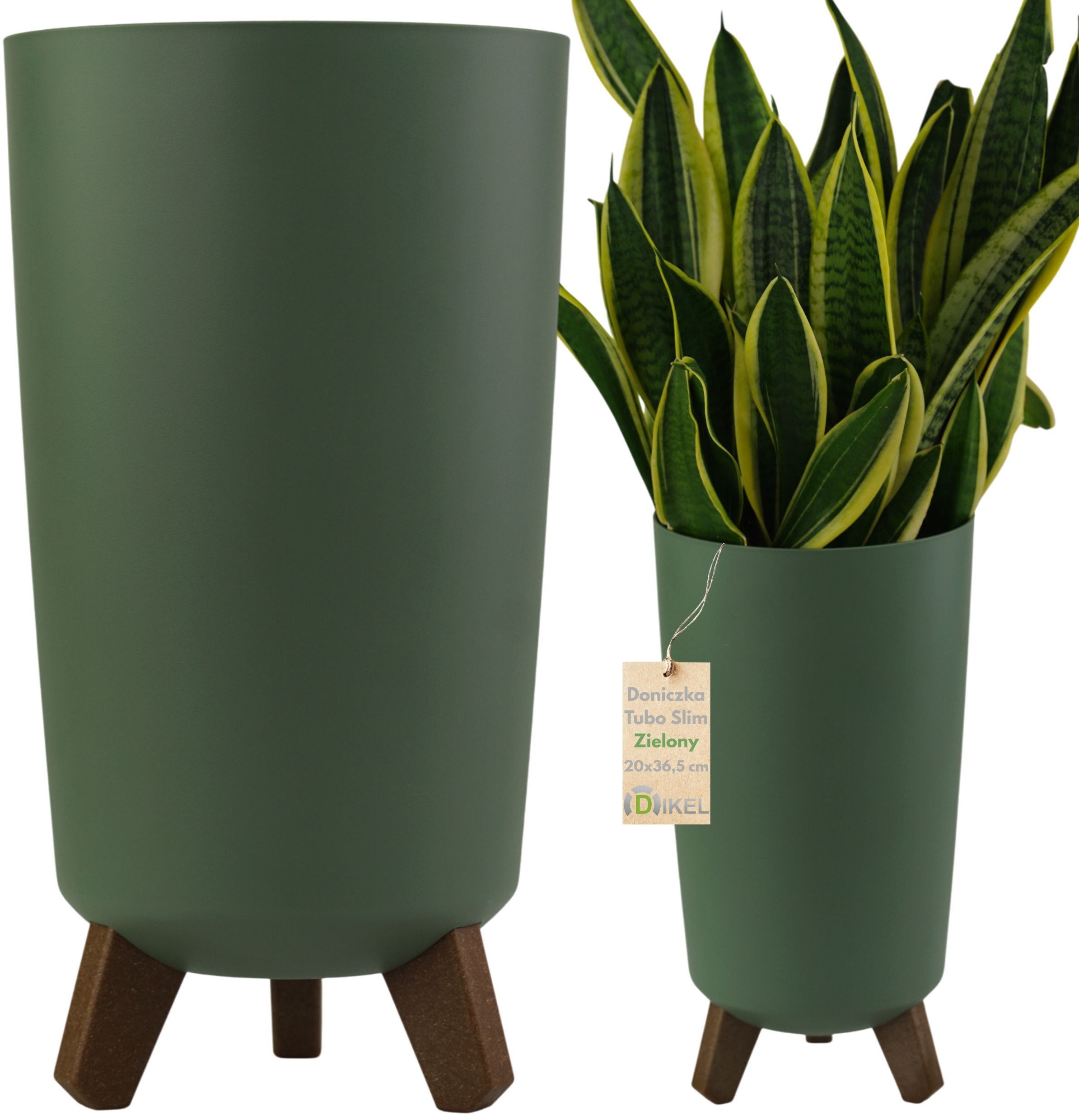 Dikel Doniczka okrągły na nóżkach 20x36,5cm Donica plastikowy z nóżkami