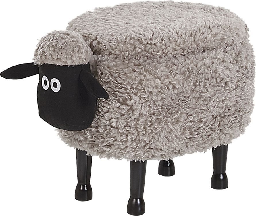 Beliani Pufa zwierzak ze schowkiem szara SHEEP
