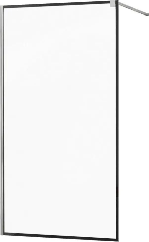 Mexen Mexen Kioto ścianka prysznicowa 140 x 200 cm, transparent/czarny wzór 8 mm, chrom - 800-140-101-01-70