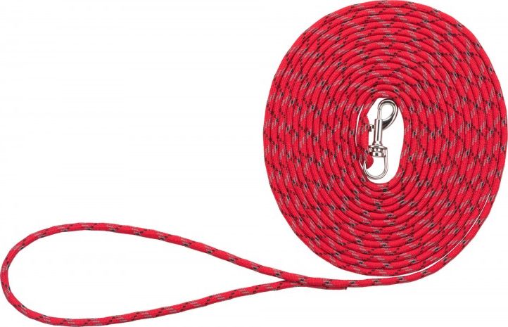 Trixie Smycz trackingowa Junior puppy, 4 m/o 4 mm, czerwona