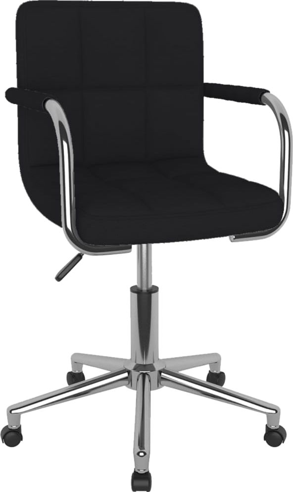 vidaXL Obrotowe krzesło stołowe, czarne, tapicerowane tkaniną