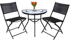Składany zestaw mebli ogrodowych stolik i 2 krzesła na balkon i taras