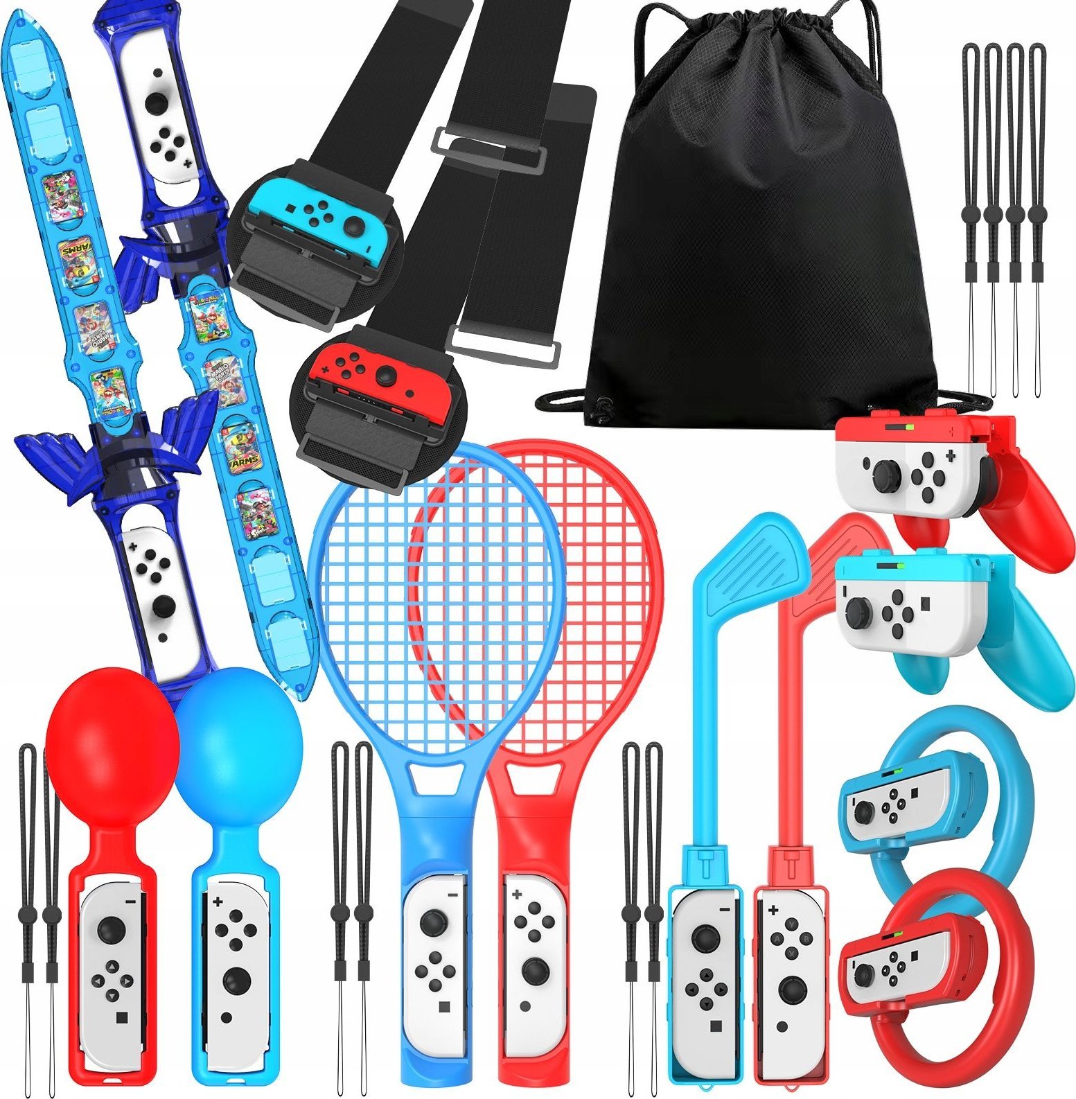 JYS Zestaw 15w1 Akcesoria Uchwyty Mocowania Sport Nintendo Switch / Switch Oled / Ns253