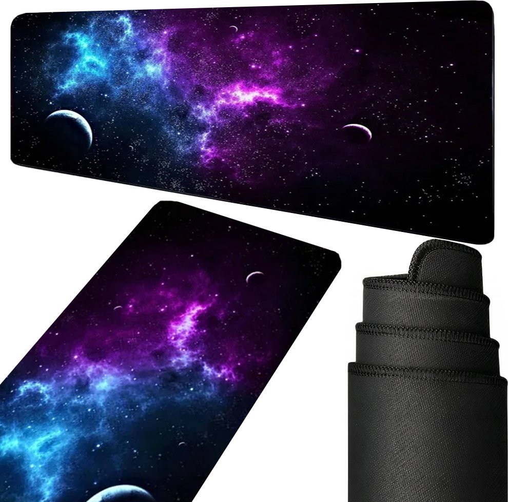Podkładka Verk Podkładka pod mysz gamingowa na biurko xxl kosmos gwiazdy 80x30 gruba Podkładka pod mysz gamingowa na biurko xxl kosmos gwiazdy 80x30 g