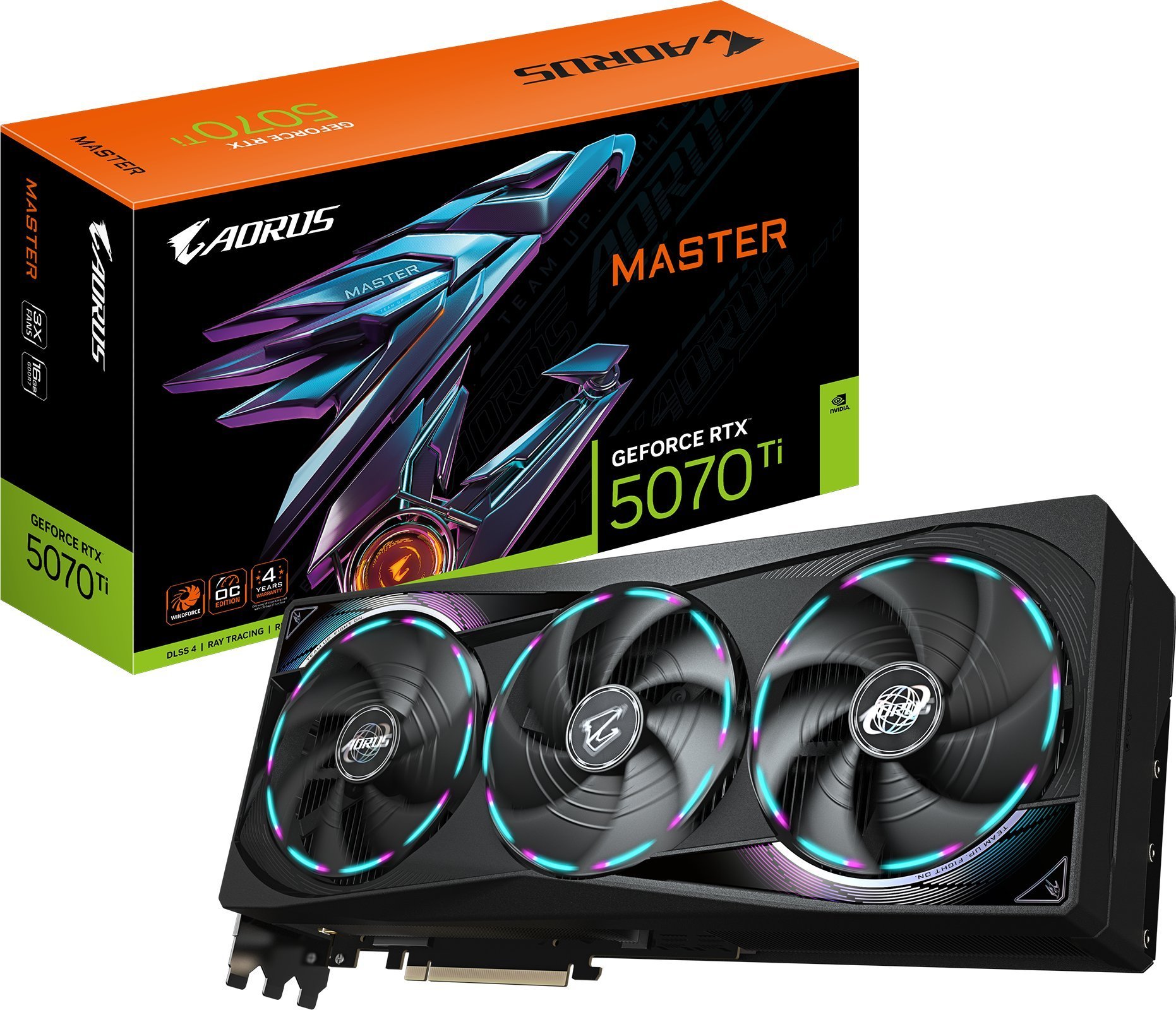 Karta graficzna Gigabyte AORUS GeForce RTX 5070 Ti Master 16GB GDDR7 (GV-N507TAORUS M-16GD)