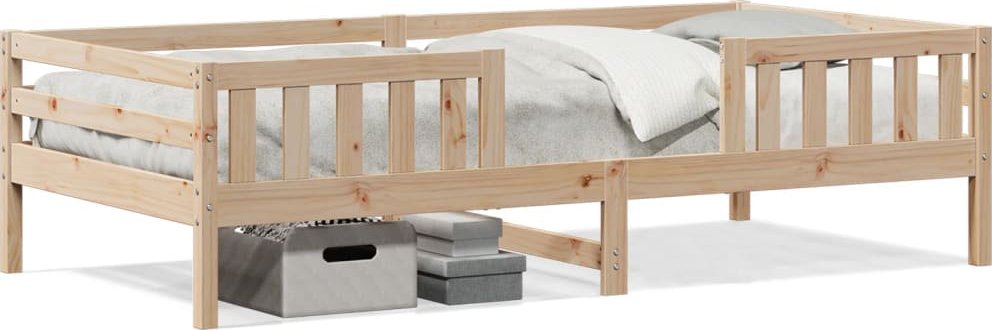 vidaXL Rama łóżka, 90x190 cm, lite drewno sosnowe