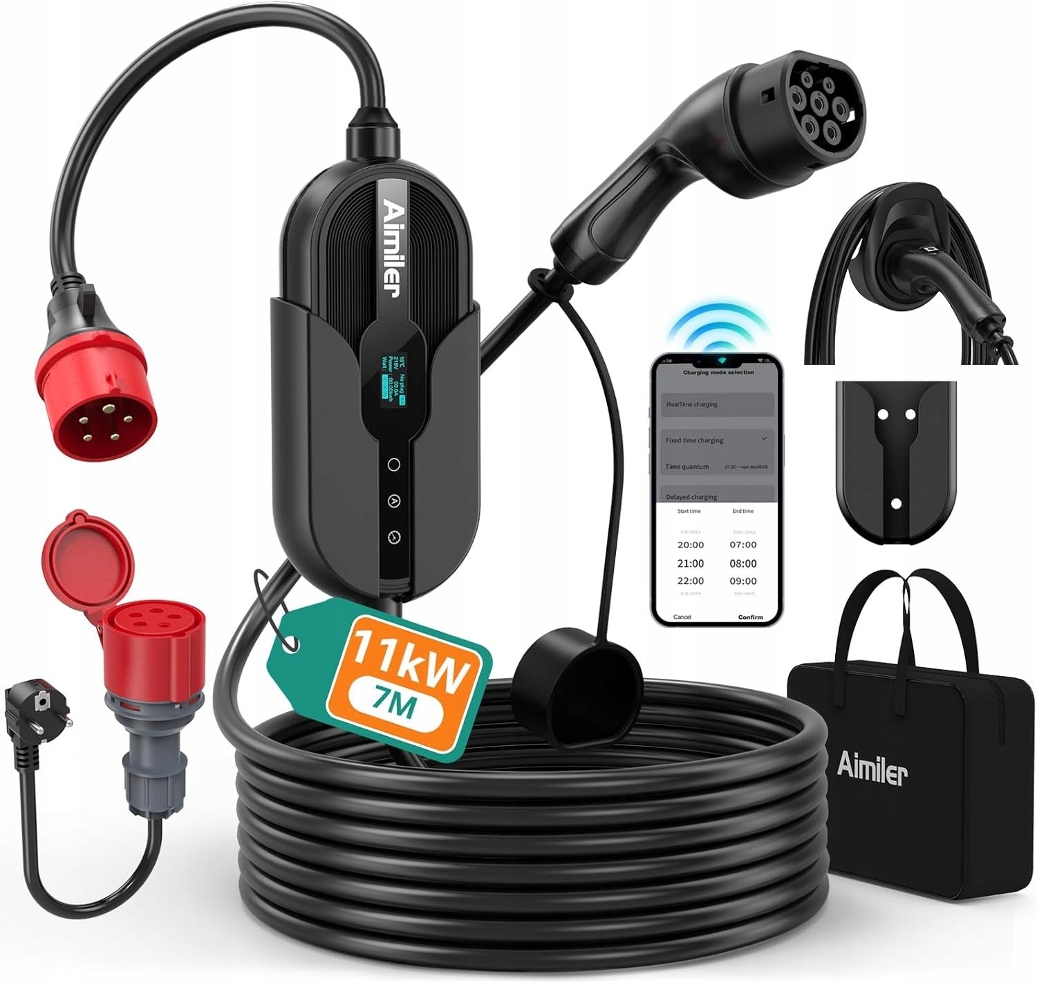 Ładowarka Qoltec B0F66SBFVZ Typ 2 11kW 7m