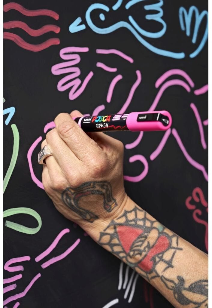 POSCA PC-5M BRUSH 16stk ass farver - vendbar penselspids