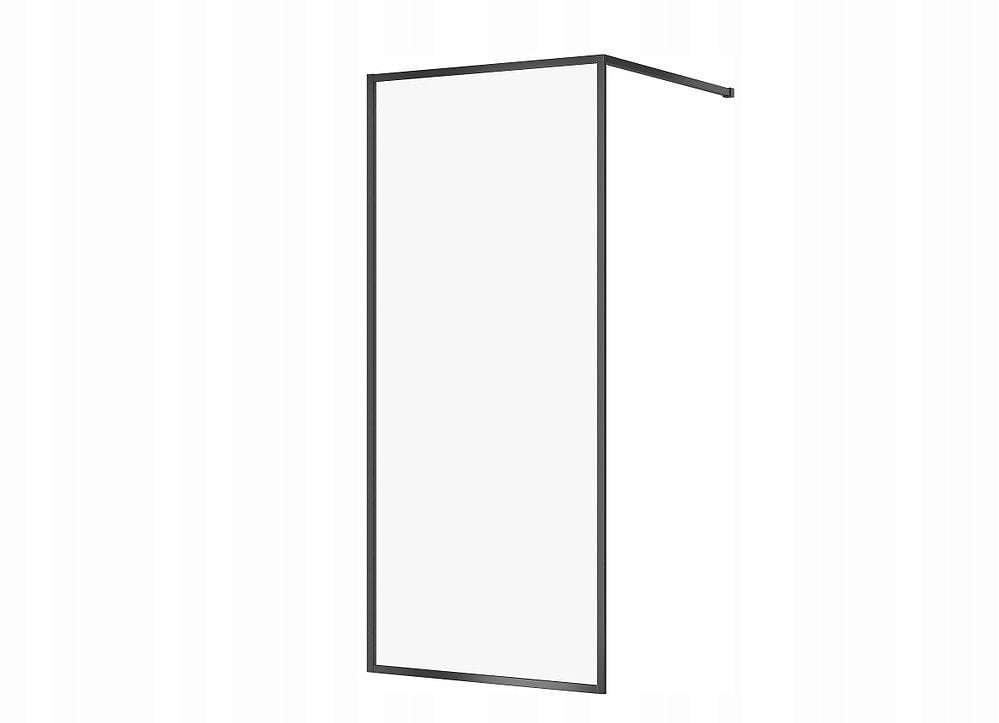 Cersanit (kabiny walk-in) Kabina prysznicowa walk-in LARGA czarna - (90x200) szkło transparentne (S932-138)