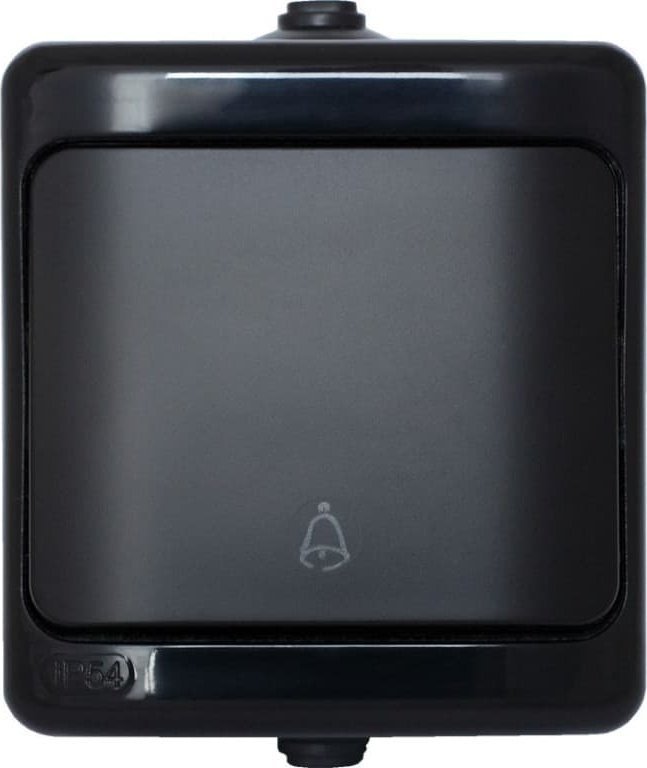 KOS BRYZA Przycisk dzwonek IP54 10AX 250V czarny 180904