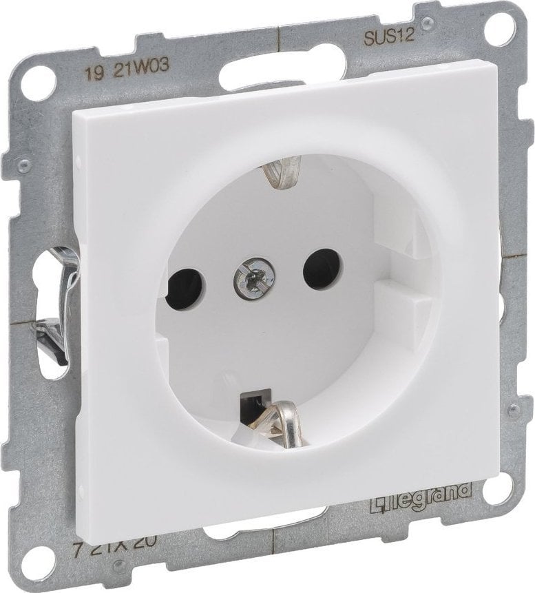 Legrand SUNO - Gniazdo SCHUKO 2P+Z - 16 A - 250 V~ - z przesłoną - zaciski automatyczne, Biały - Legrand 721120 himp