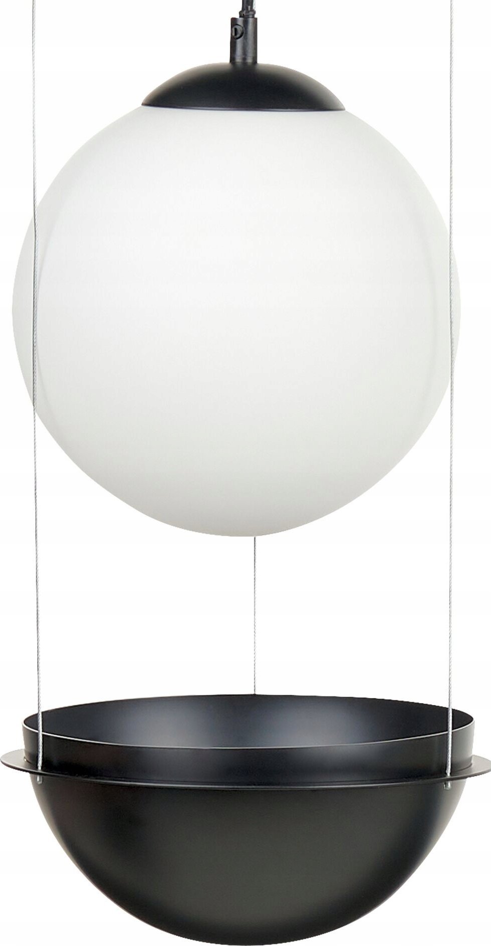 Lampa wisząca Beliani Lampa wisząca szklana czarna TOBINS