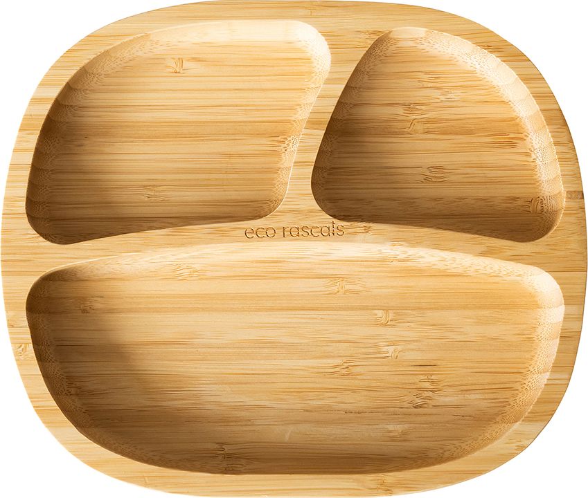 ECO RASCALS ECORASCALS* Miseczka trójdzielna Bambusowa zielona z przyssawką