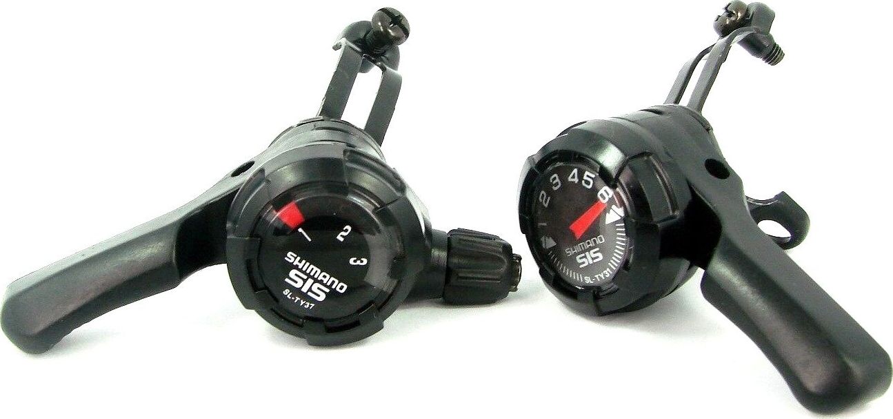 Shimano Dźwignie przerzutki TY-37 lewa 3-rzędowa prawa 7-rzędowa z linkami Uniwersalny