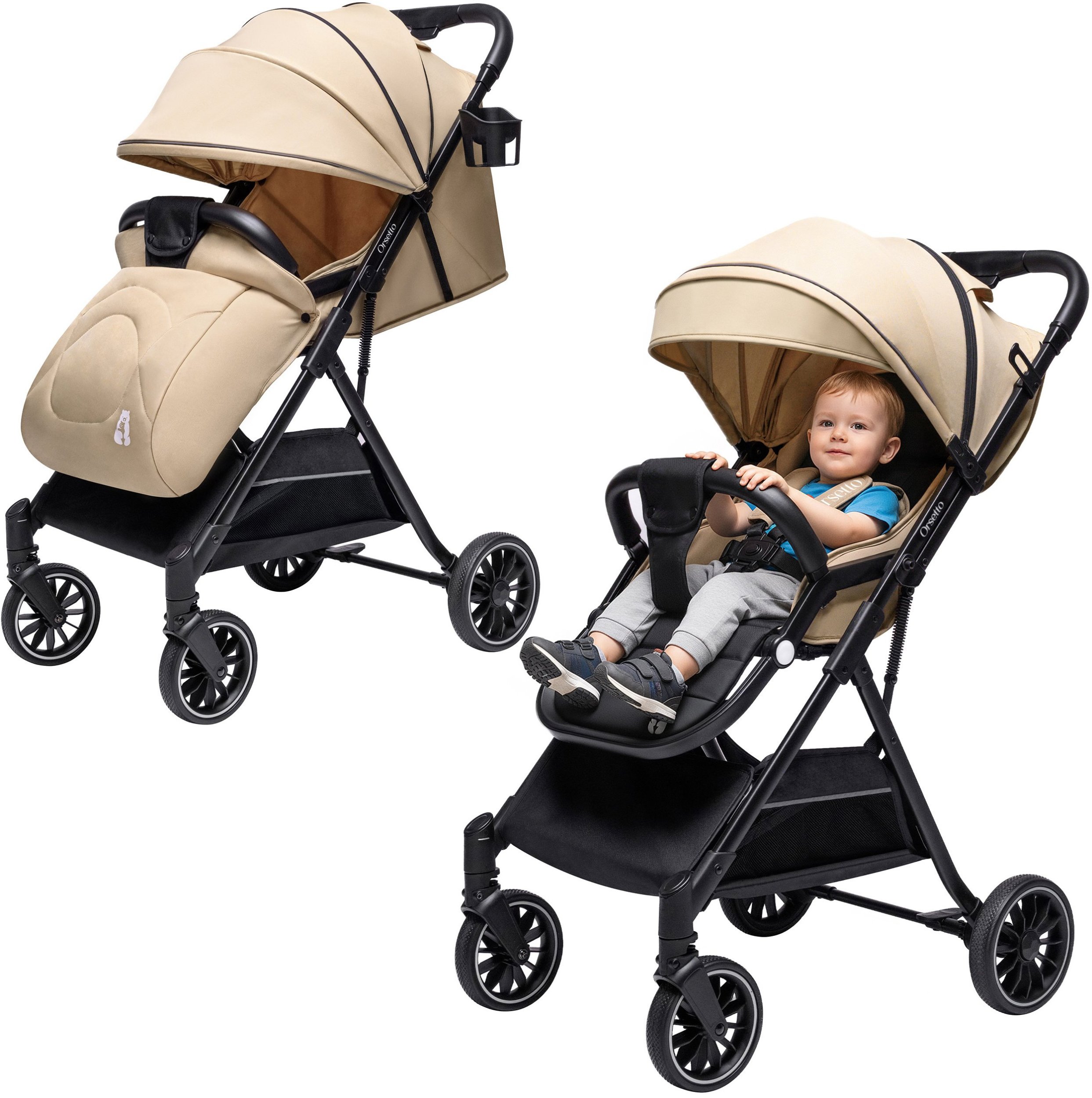 WÓZEK DZIECIĘCY SPACERÓWKA ORSETTO AURORA PIASKOWY