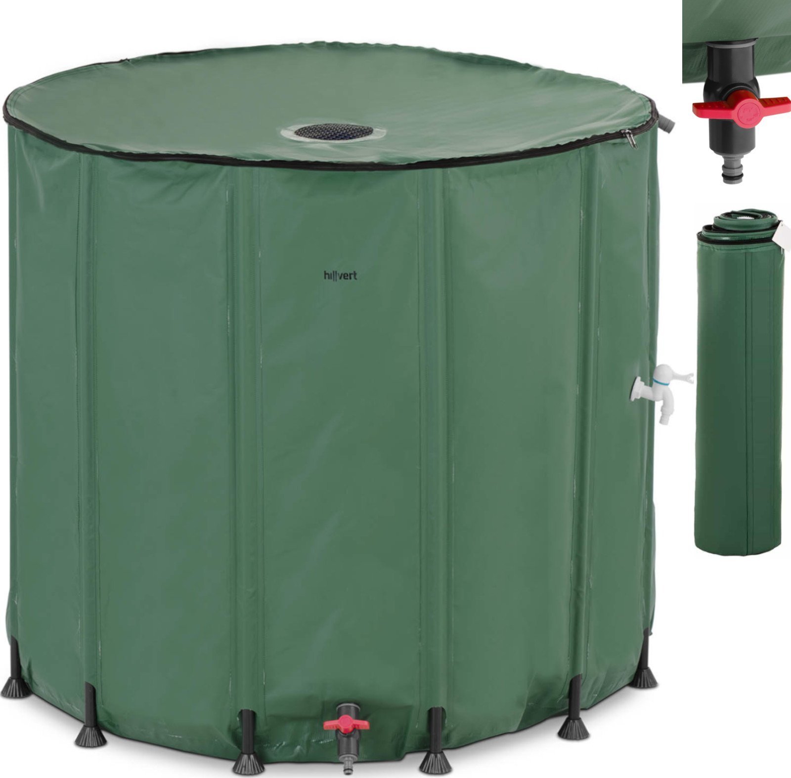 Hillvert Zbiornik beczka pojemnik na deszczówkę składany ogrodowy 1000 l Zbiornik beczka pojemnik na deszczówkę składany ogrodowy 1000 l