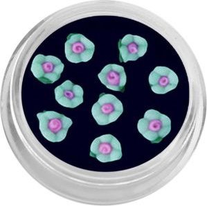 Bass Cosmetics Kwiatki ceramiczne - turkusowe / Bass Cosmetics