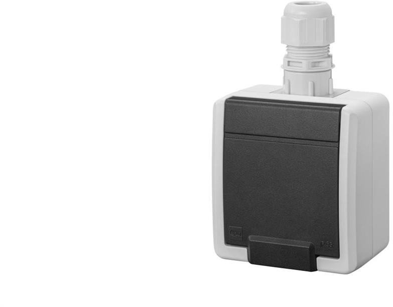 AQUANT 2K gniazdo natynkowe pojedyncze z uziemieniem 2P+Z IP65 szary 5041-65