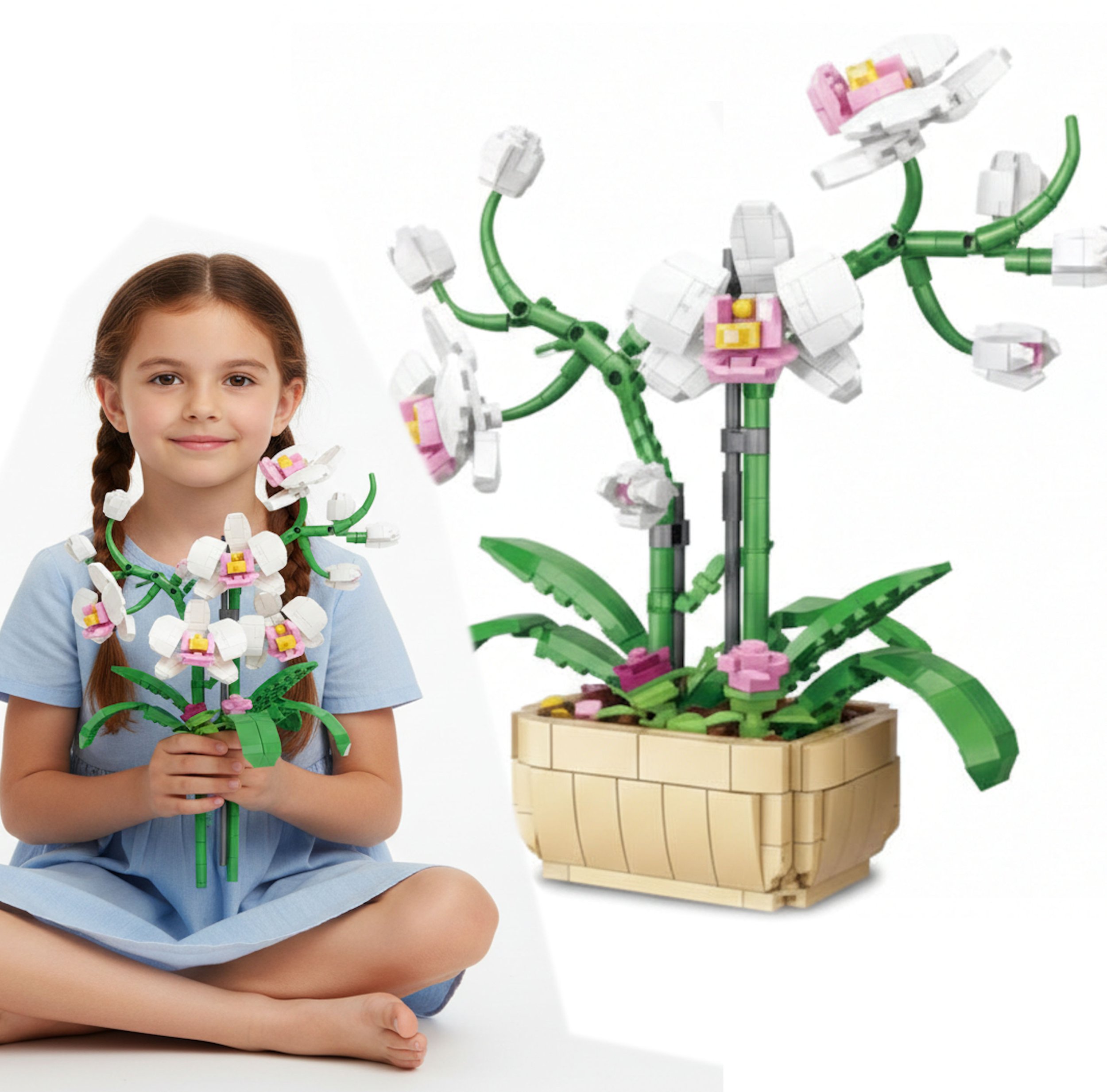 Coil klocki konstrukcyjne zestaw 580 el. elementów bukiet kwiatów falenopsis