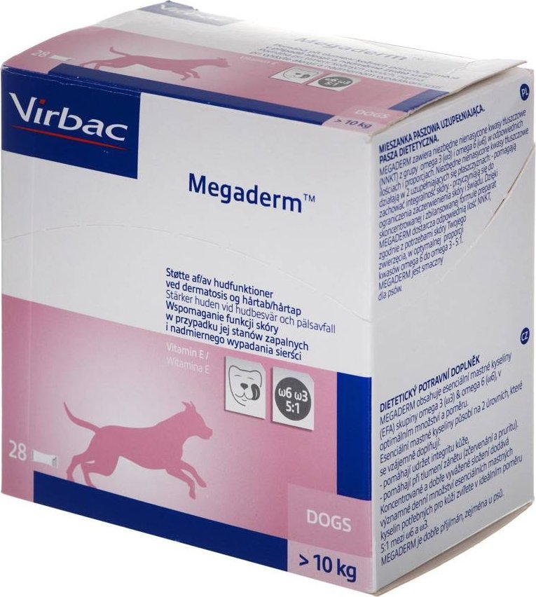 VIRBAC Virbac Megaderm 28x8 ml suplement diety dla psów 10-30 kg na problemy skórne